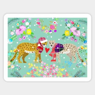 leopard xmas Sticker